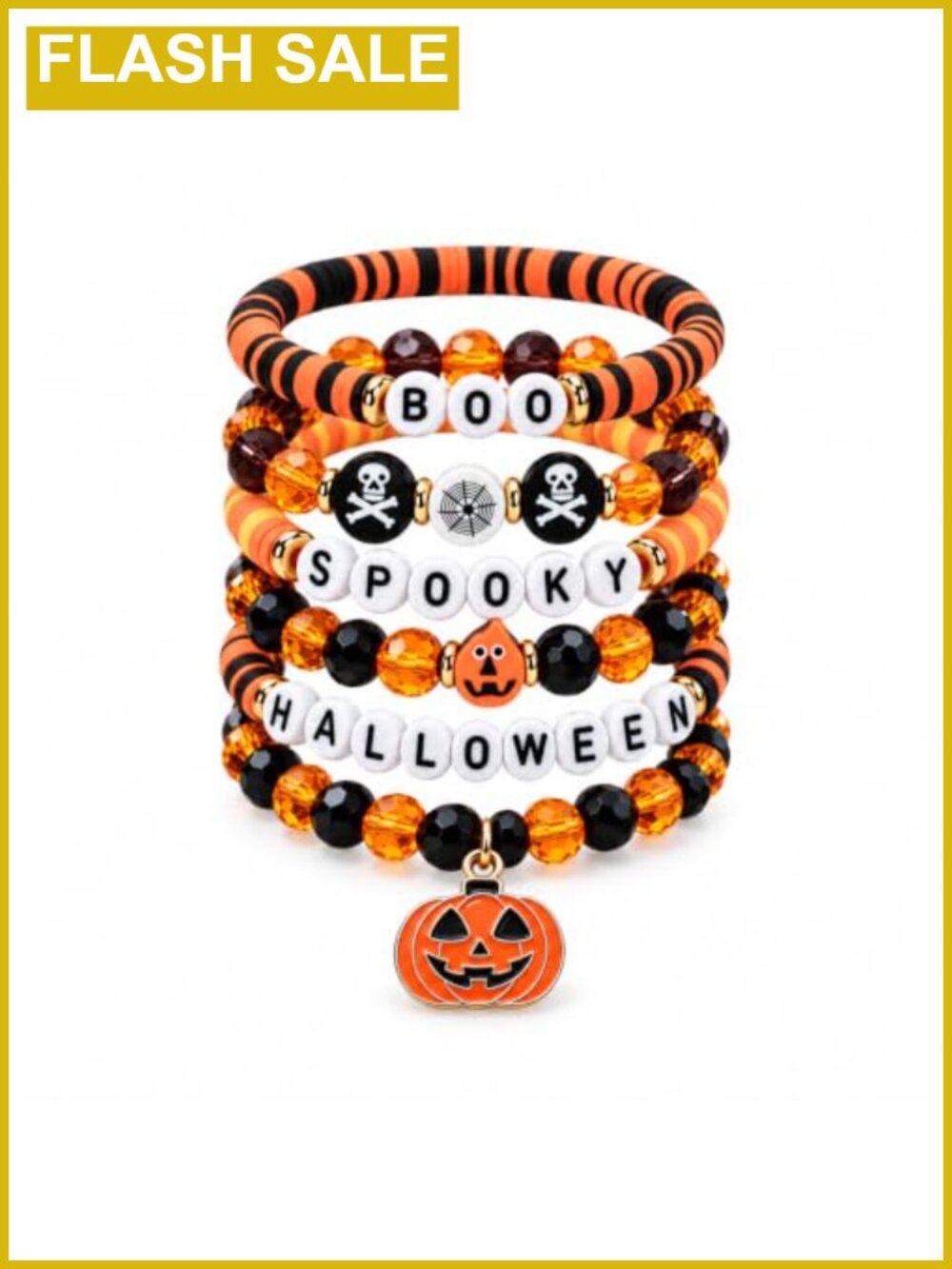 Halloween Beaded Stretch Bracelet Stackable Charm Jewelry Gift for Women